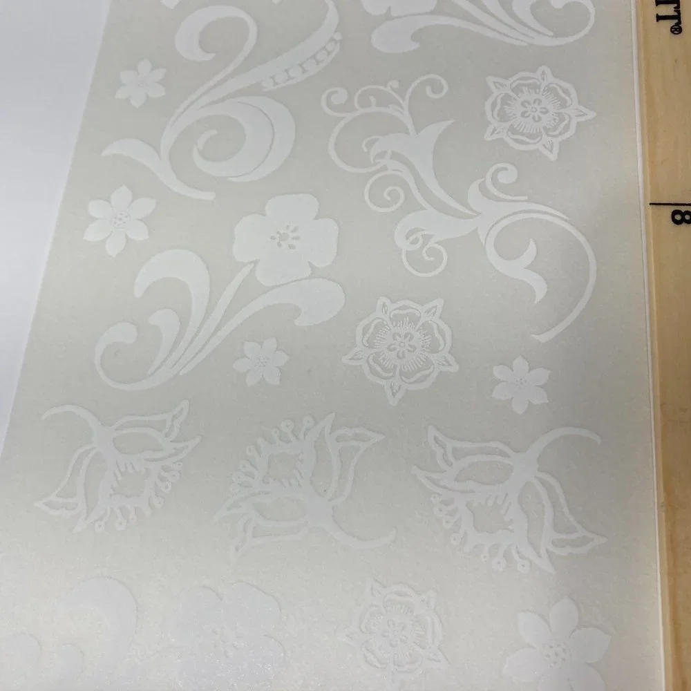 10 Sheets White Floral Stickers Scrapbook Flowers